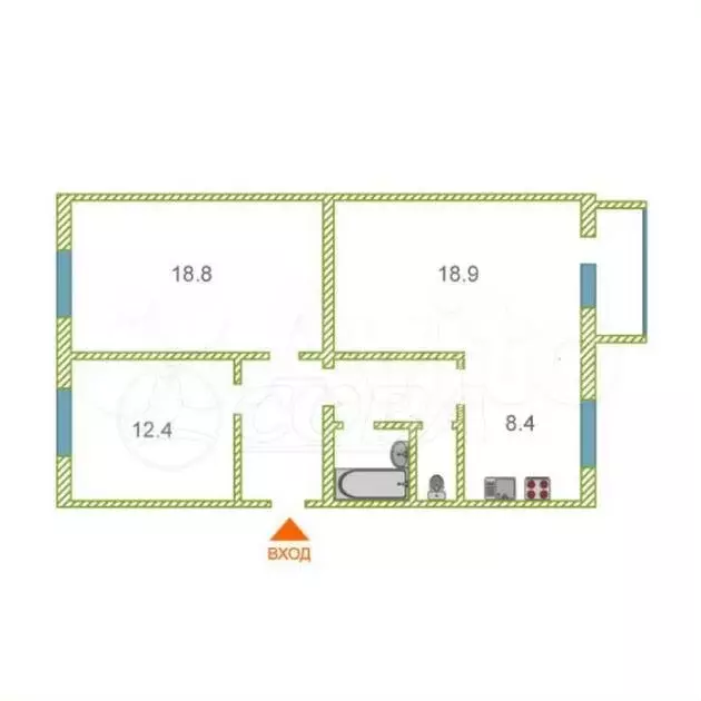 3-к. квартира, 73 м, 4/4 эт. - Фото 0