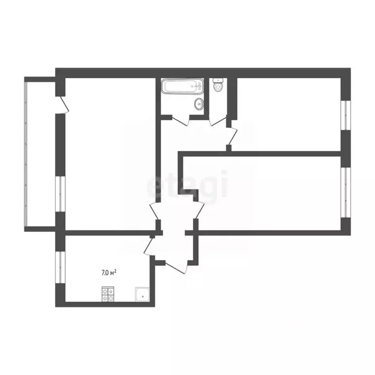 3-к кв. Татарстан, Набережные Челны просп. Дружбы Народов, 9 (70.5 м) - Фото 2