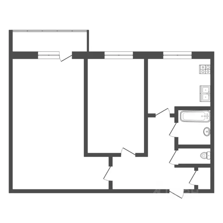 2-к кв. Тюменская область, Тюмень Ямская ул., 96 (44.0 м) - Фото 2