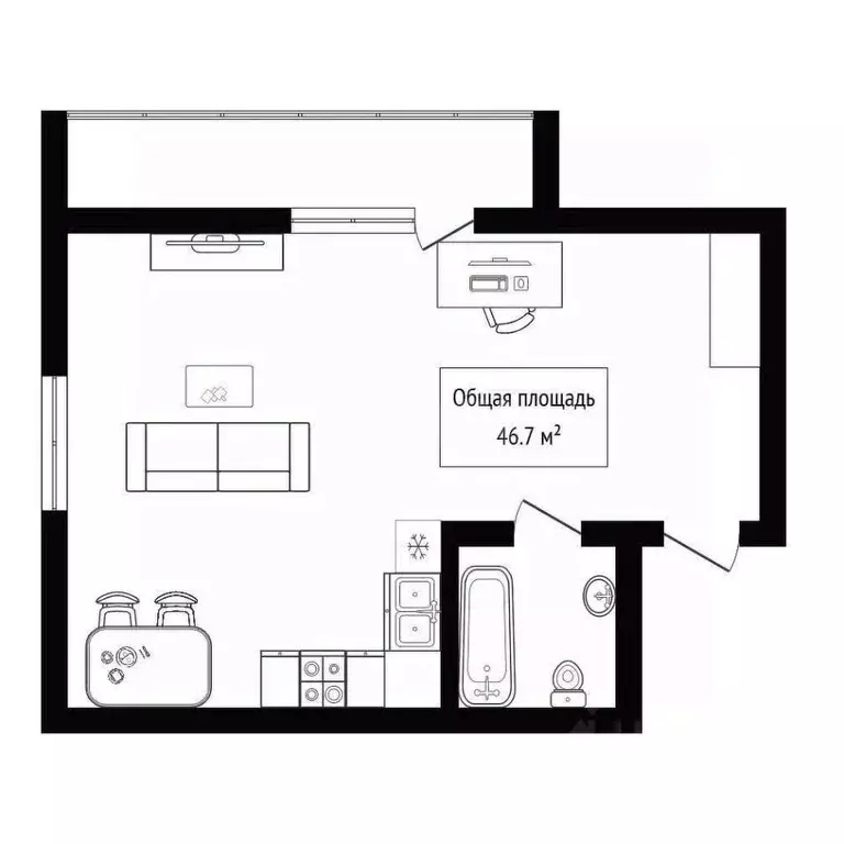 1-к кв. Алтай, Горно-Алтайск ул. Петра Сухова (46.7 м) - Фото 2