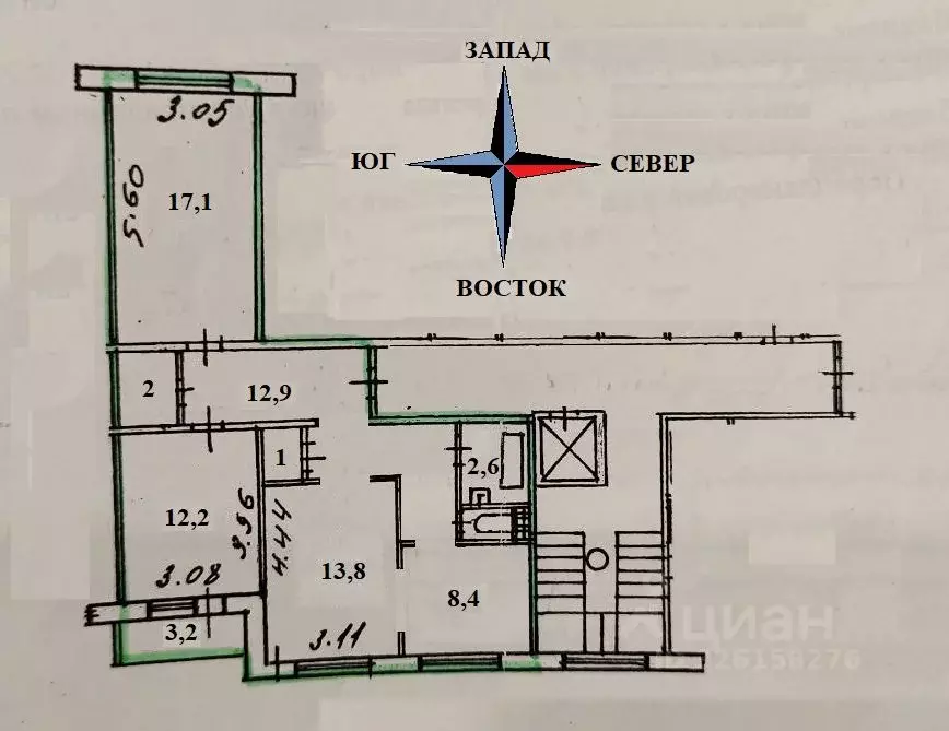 3-к кв. Санкт-Петербург Комендантский просп., 31К2 (71.0 м) - Фото 2