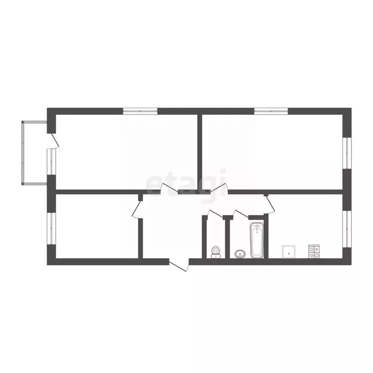 3-к кв. Томская область, Северск ул. Крупской, 2А (61.0 м) - Фото 1