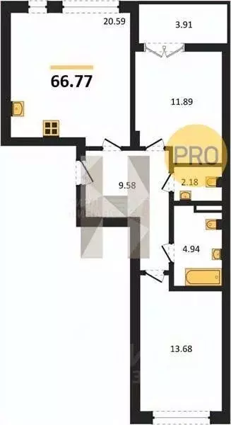 2-к кв. Калининградская область, Гурьевск Включи жилой комплекс (74.77 ... - Фото 1