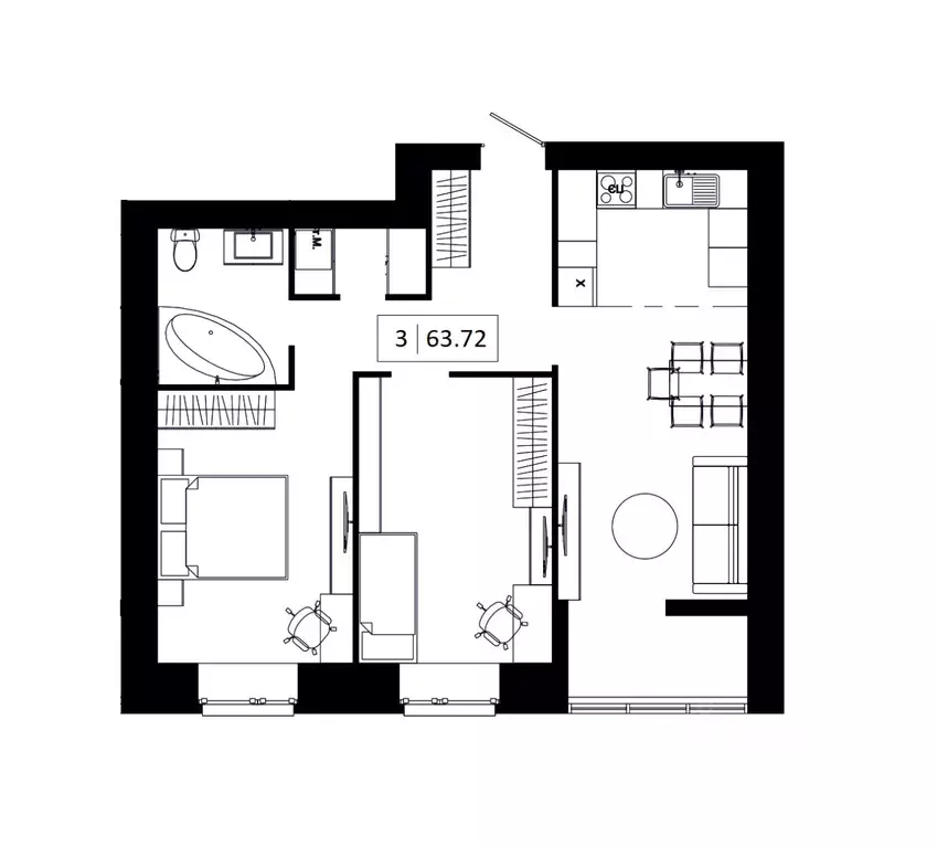3-к кв. Волгоградская область, Волгоград ул. Землячки, 60 (63.72 м) - Фото 2