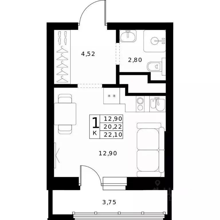 Студия Нижегородская область, Нижний Новгород Ленгородок мкр, Мед ... - Фото 1