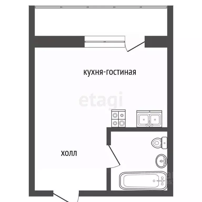 Студия Ростовская область, Аксай ул. Речников, 18к4 (31.0 м) - Фото 2