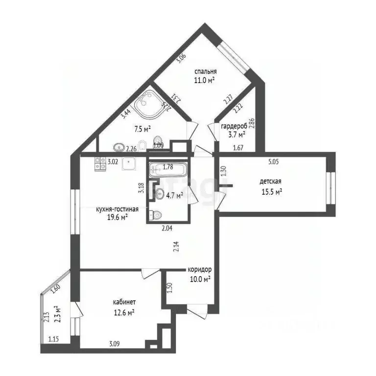 3-к кв. Тюменская область, Тюмень ул. Тимофея Чаркова, 79 (86.0 м) - Фото 0