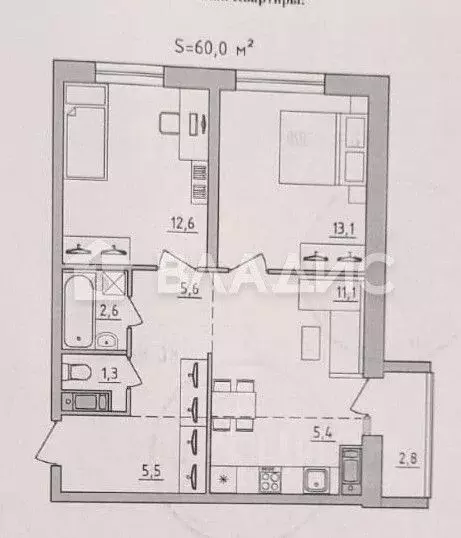 3-к кв. Карелия, Петрозаводск ул. Энтузиастов, 9 (60.5 м) - Фото 1