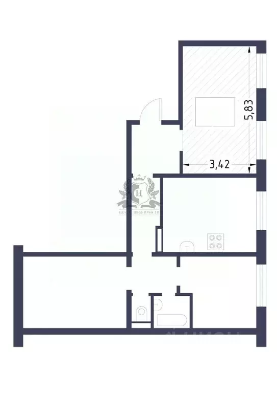 Комната Санкт-Петербург ул. Маршала Захарова, 22К1 (20.5 м) - Фото 2