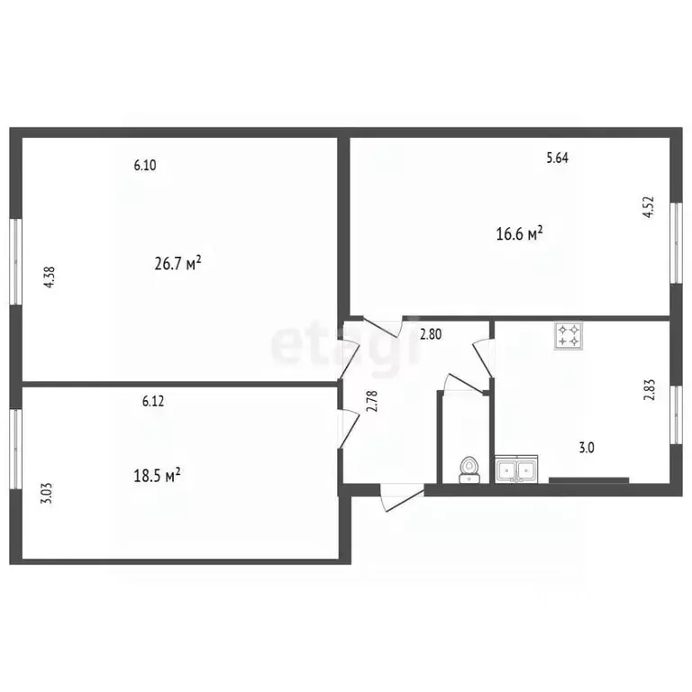 Комната Санкт-Петербург Бумажная ул., 22К4 (16.6 м) - Фото 1