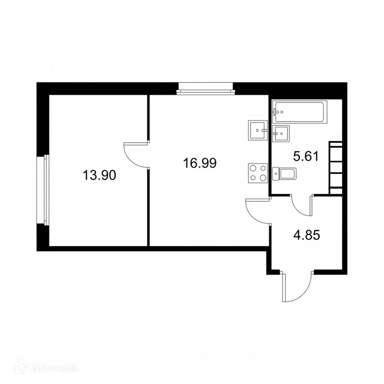 Продаётся 1-к квартира, 41.4 м - Фото 0