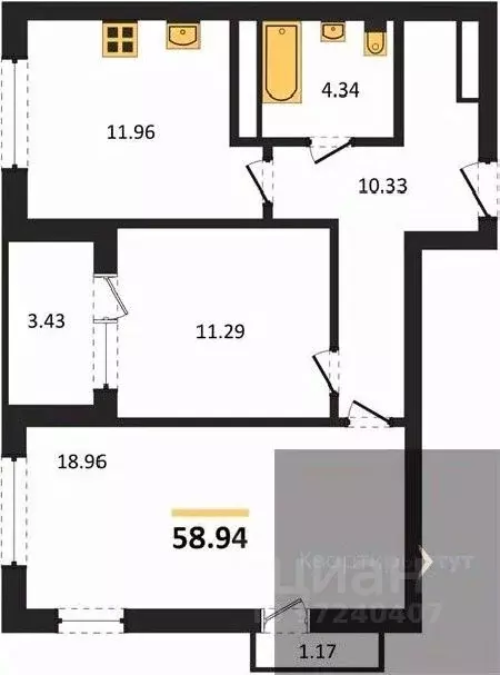 2-к кв. Воронежская область, Воронеж ул. Ломоносова, 116/2 (58.94 м) - Фото 0