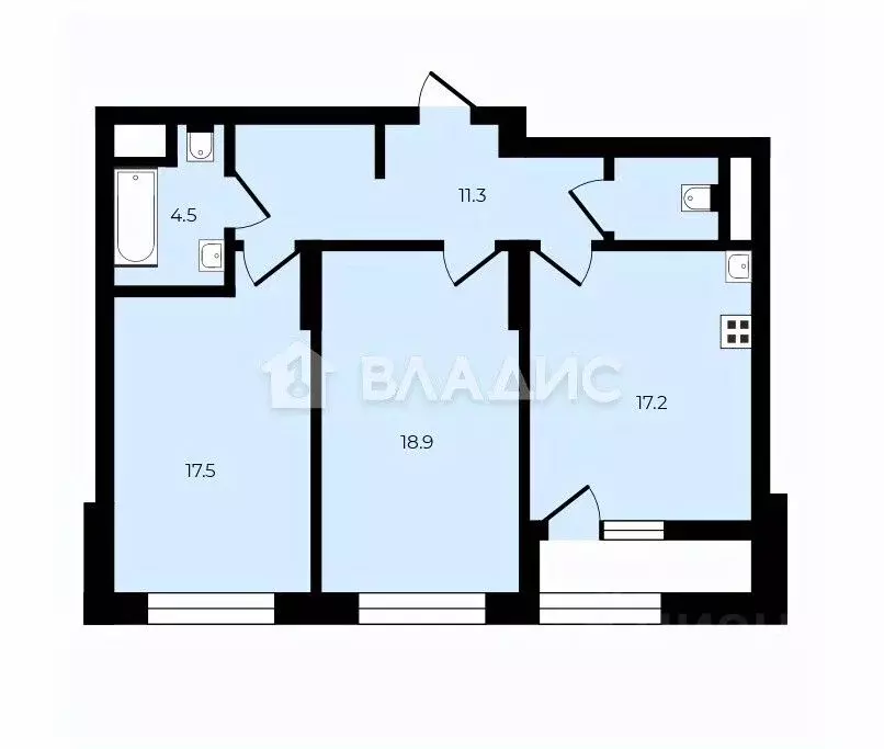 2-к кв. Москва Клинская ул., 2Ак7 (78.2 м) - Фото 2