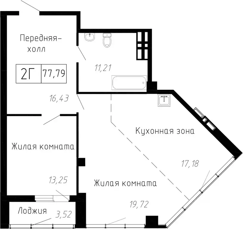 2-к кв. Приморский край, Владивосток ул. Мусоргского, 74к1 (77.79 м) - Фото 0