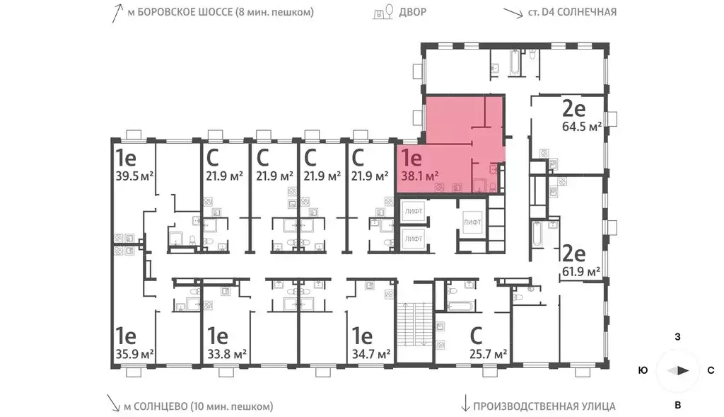 1-комнатная квартира: Москва, ЖК Лучи, 2-й этап, к8 (38.1 м) - Фото 2