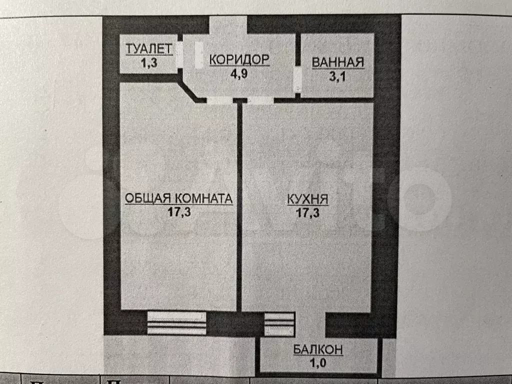 1-к. квартира, 44,9 м, 2/8 эт. - Фото 0