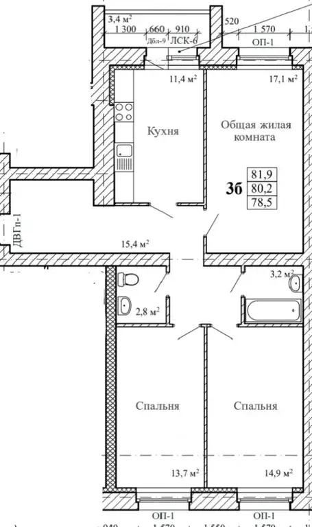 3-к кв. Тамбовская область, Тамбов городской округ, с. Бокино пер. ... - Фото 1