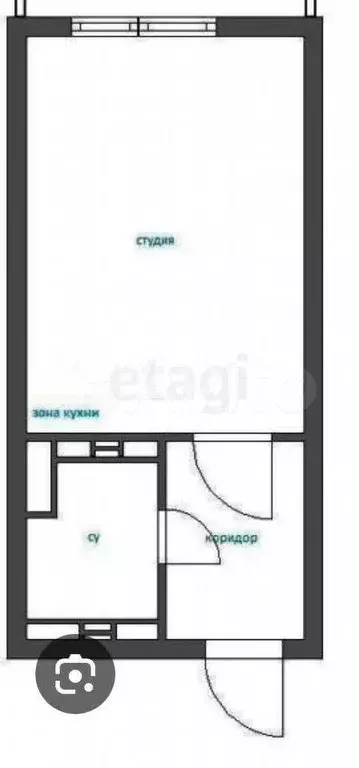 Квартира-студия, 28 м, 5/9 эт. - Фото 0