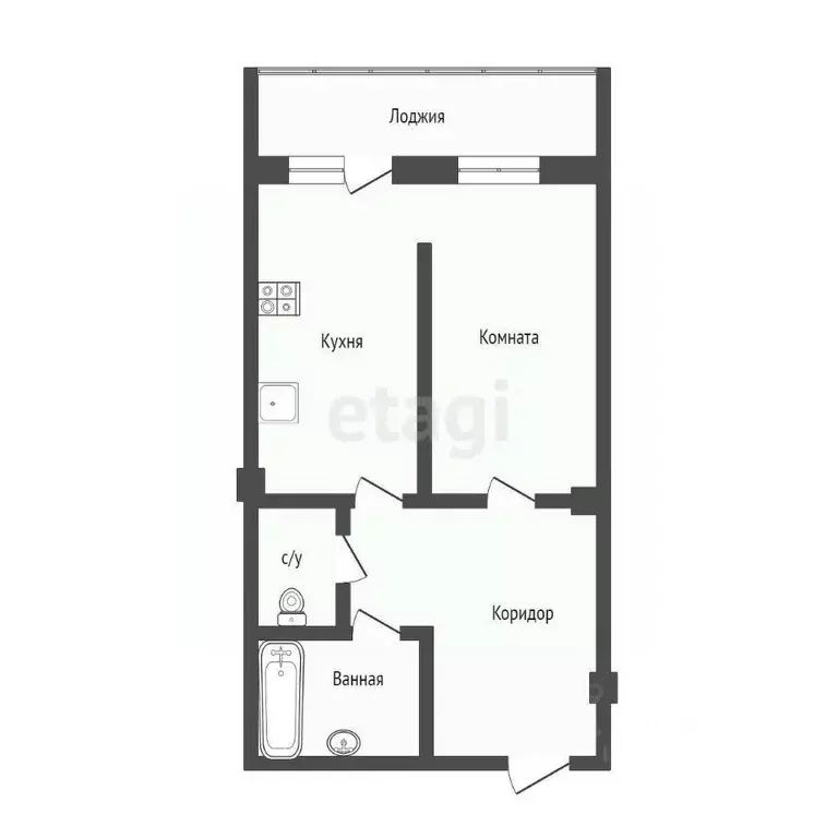 Студия Белгородская область, Белгород ул. Апанасенко (64.0 м) - Фото 1