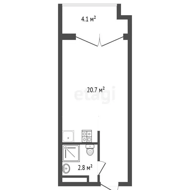 Квартира-студия: Коктебель, Арматлукская улица, 2к4 (27.6 м) - Фото 1