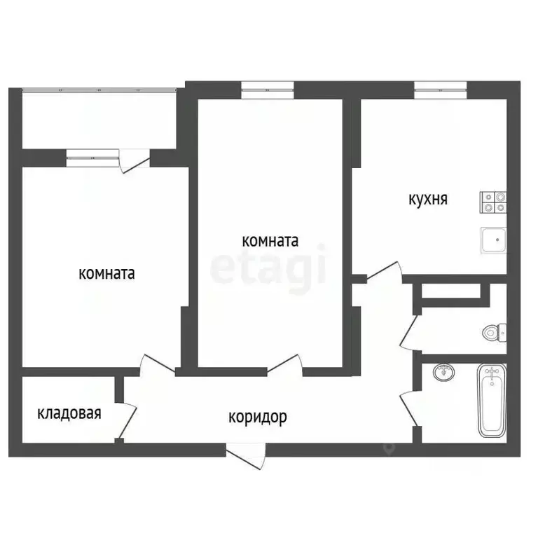 2-к кв. Воронежская область, Семилуки ул. Чайковского, 7/1 (60.9 м) - Фото 2
