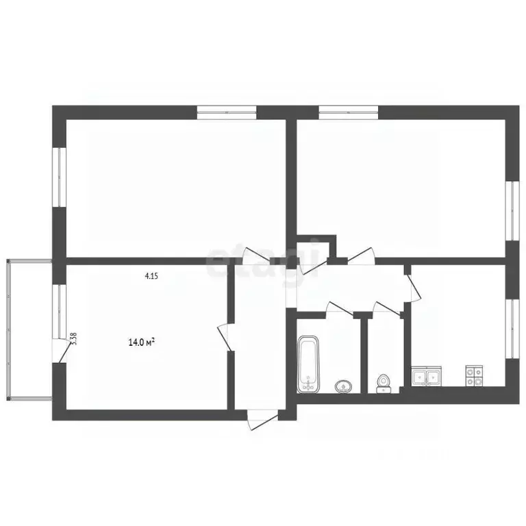 Комната Москва Новоостаповская ул., 8 (14.0 м) - Фото 2
