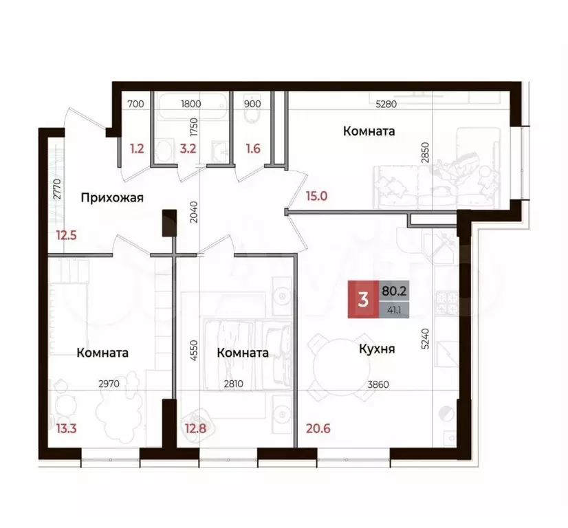 Продаётся 3-к квартира, 80.2 м - Фото 1