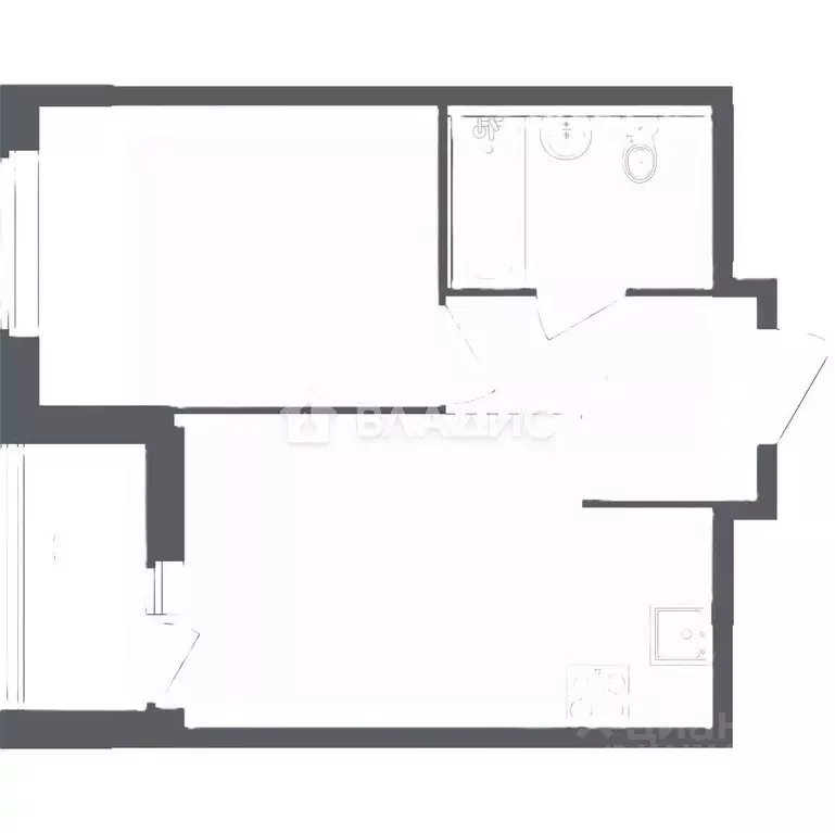 1-к кв. Тульская область, Тула ул. Новоселов, 2к3 (28.0 м) - Фото 1