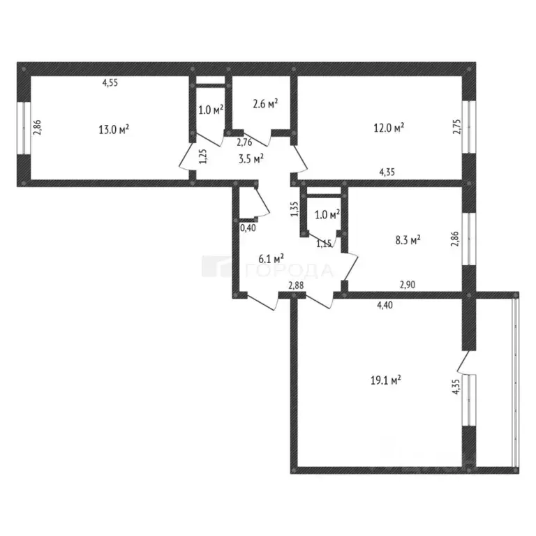 3-к кв. Алтайский край, Барнаул Красноармейский просп., 57 (68.6 м) - Фото 2