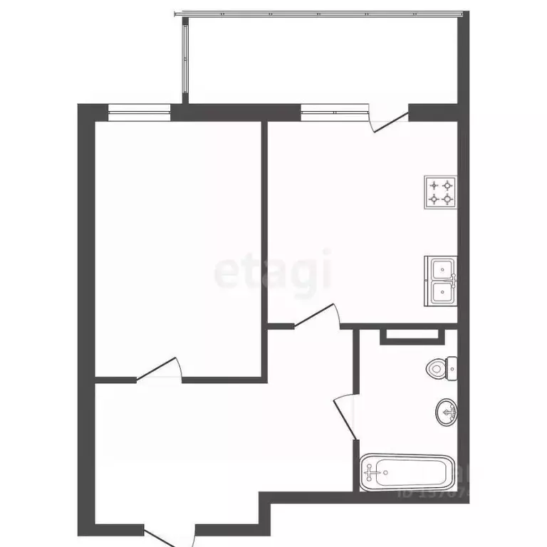 1-к кв. Ленинградская область, Всеволожский район, Дубровское ... - Фото 2