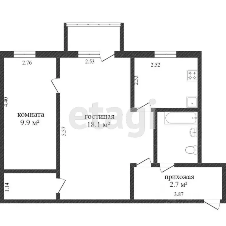 2-к кв. Хабаровский край, Хабаровск ул. Руднева, 71 (44.7 м) - Фото 2