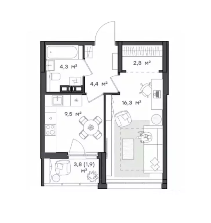 1-к кв. Ярославская область, Ярославль Тутаевское ш., 93Б (39.2 м) - Фото 1