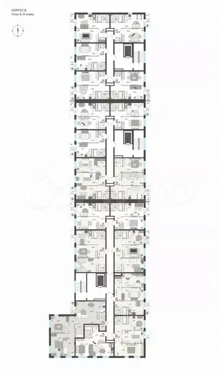 3-к. квартира, 60 м, 4/6 эт. - Фото 1