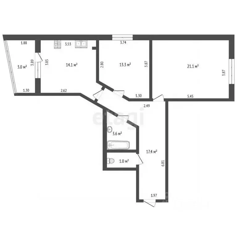 2-к кв. Ямало-Ненецкий АО, Тарко-Сале Пуровский район, ул. Е.К. ... - Фото 2