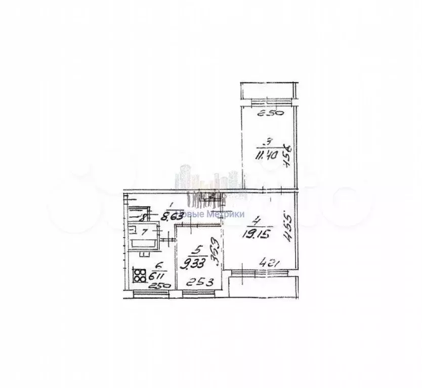 3-к. квартира, 58,1 м, 3/9 эт. - Фото 0