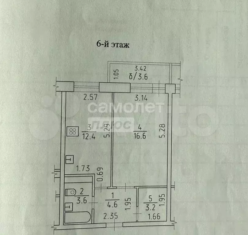 1-к. квартира, 40,4 м, 6/9 эт. - Фото 0