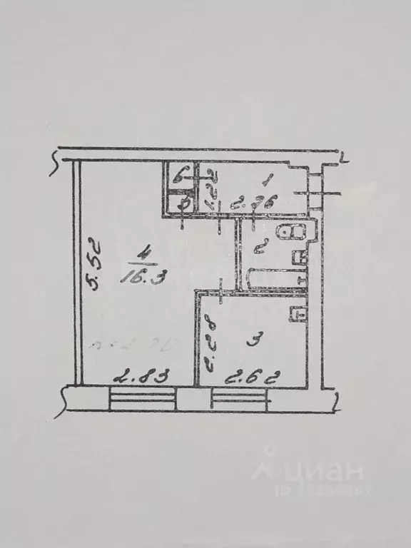 1-к кв. Кемеровская область, Новокузнецк ул. Кирова, 39А (30.0 м) - Фото 2