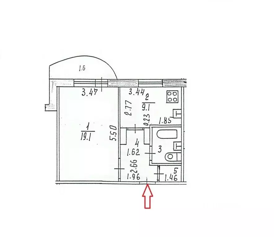 1-к кв. Татарстан, Казань ул. Четаева, 45 (37.1 м) - Фото 2
