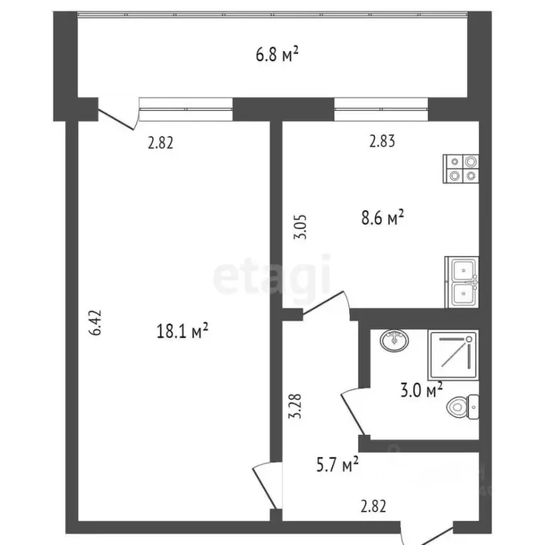 1-к кв. Тюменская область, Тюмень ул. Стартовая, 7 (36.0 м) - Фото 1