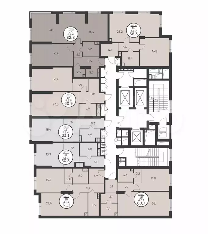 Квартира-студия, 30,3 м, 6/43 эт. - Фото 1