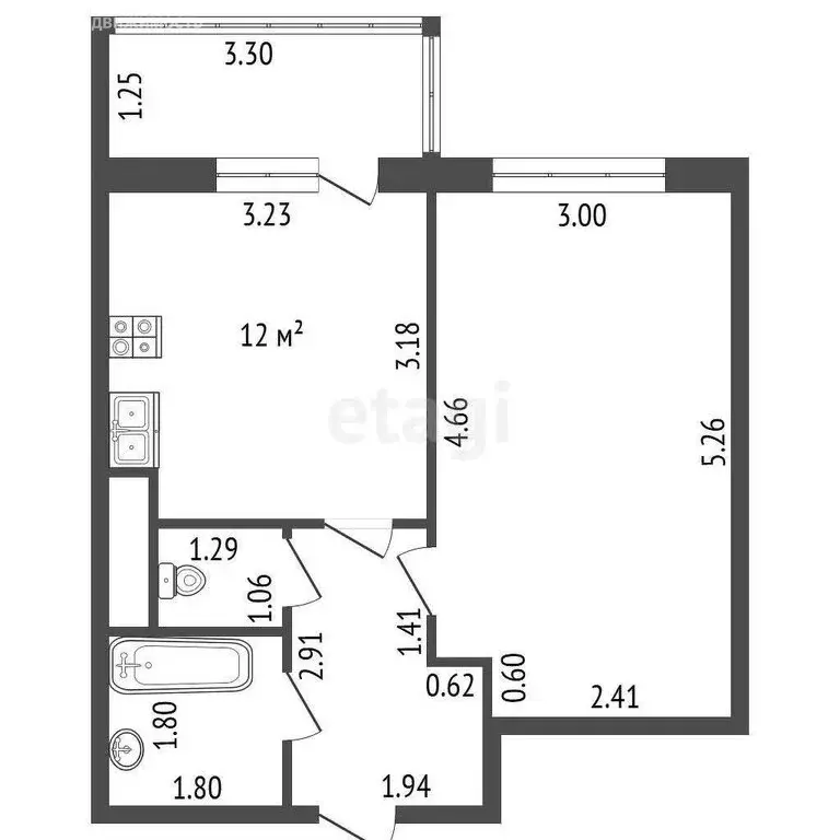 1-комнатная квартира: Бугры, Воронцовский бульвар, 5к1 (34.8 м) - Фото 0