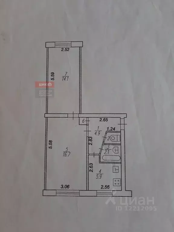 2-к кв. рязанская область, рязань ул. могэс, 5 (45.0 м) - Фото 1