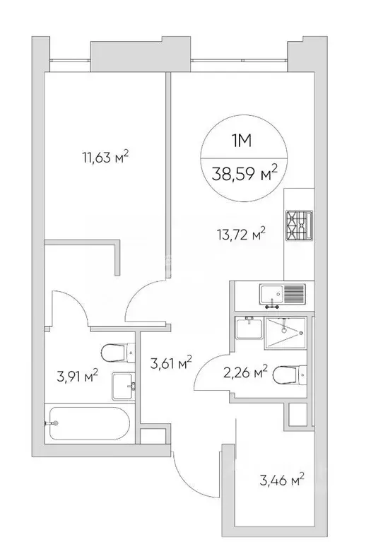 1-к кв. Москва Автомобильный проезд, 4С6 (38.59 м) - Фото 1