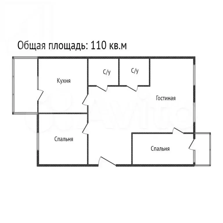 3-к. квартира, 110 м, 6/6 эт. - Фото 0