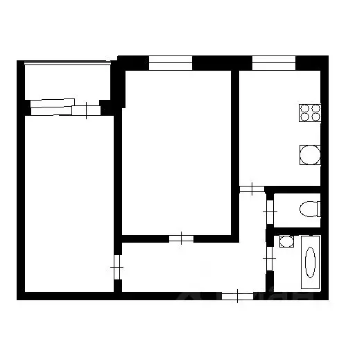 2-к кв. Псковская область, Псков Инженерная ул., 76 (53.0 м) - Фото 1