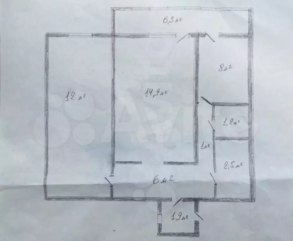 2-к. квартира, 45,6 м, 9/9 эт. - Фото 0