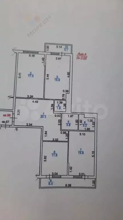 3-к. квартира, 90,2 м, 2/10 эт. - Фото 0