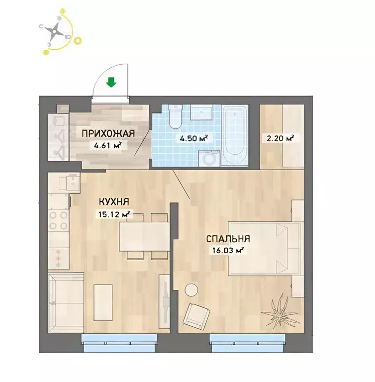 1-комнатная квартира: Екатеринбург, Павлодарская улица, 4/3 (42.5 м) - Фото 0