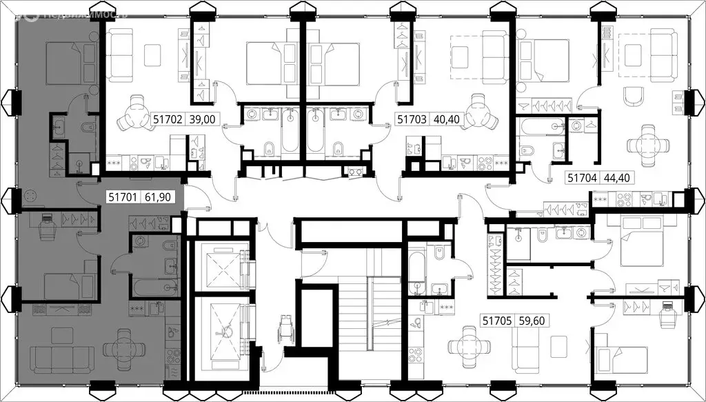 2-комнатная квартира: Москва, ЖК Ситизен, к4 (61.9 м) - Фото 1