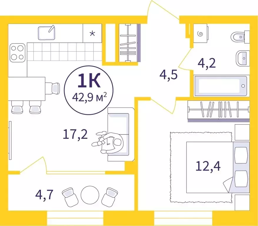 1-комнатная квартира: Екатеринбург, улица 22-го Партсъезда, 5 (40.58 ... - Фото 0